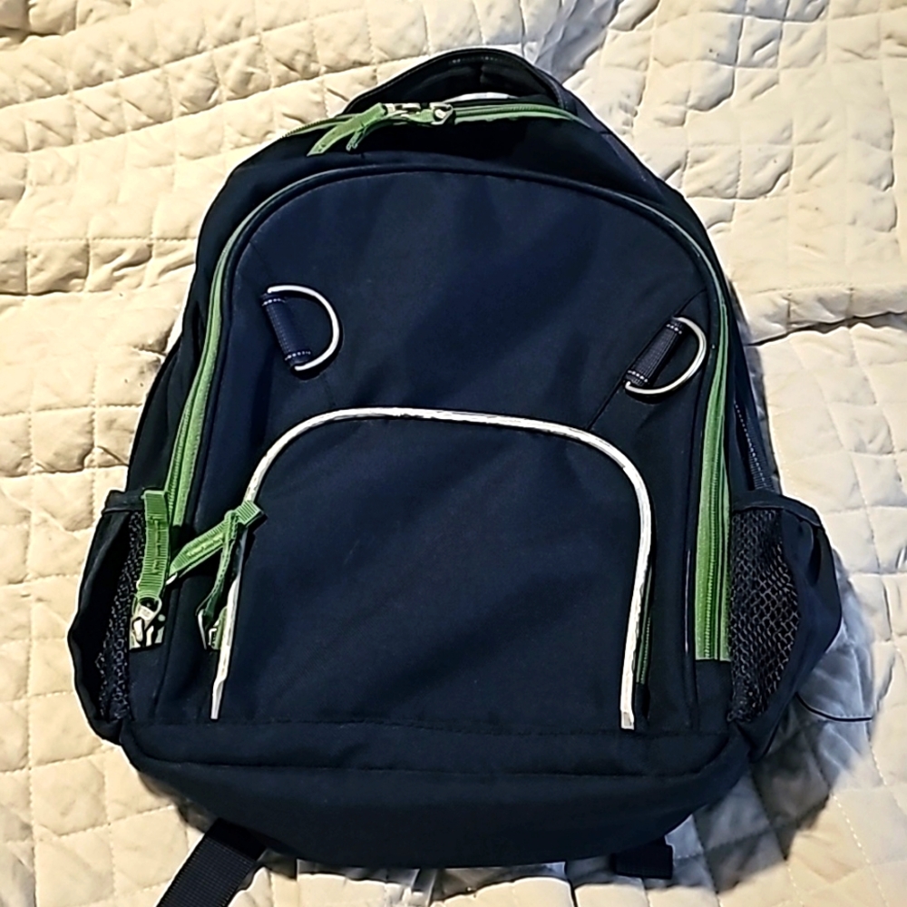 Navy blue green zipper pottery barn backpack Small Fairfax